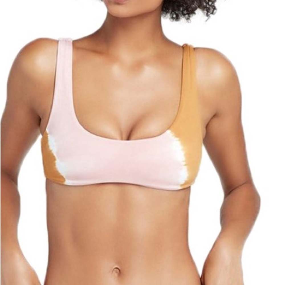 L*Space Pink and Tan Bikini Top